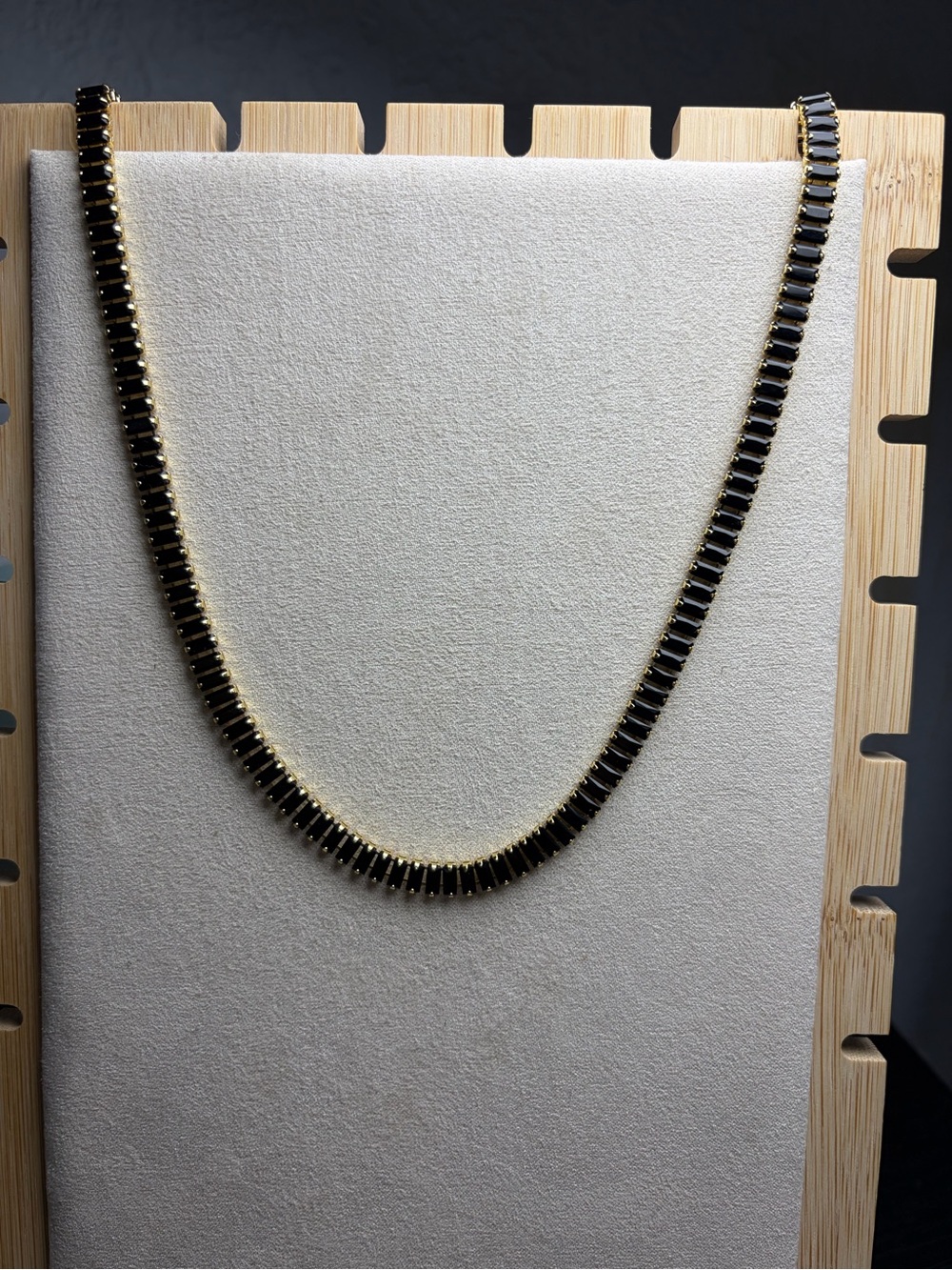 Black baguette tennis Necklace